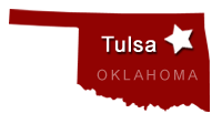 Map with Tulsa, Oklahoma Starred